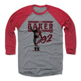 Mens Baseball T-Shirt Red / Heather Gray