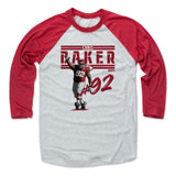 Mens Baseball T-Shirt Red / Ash